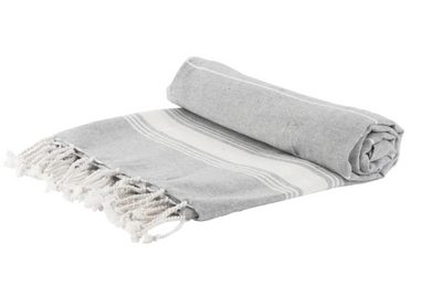 Grey Turkish beach towel by Nicola Spring