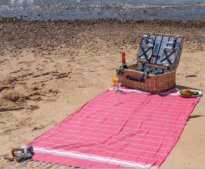 Pink Turkish Beach Towel by Nicola Spring